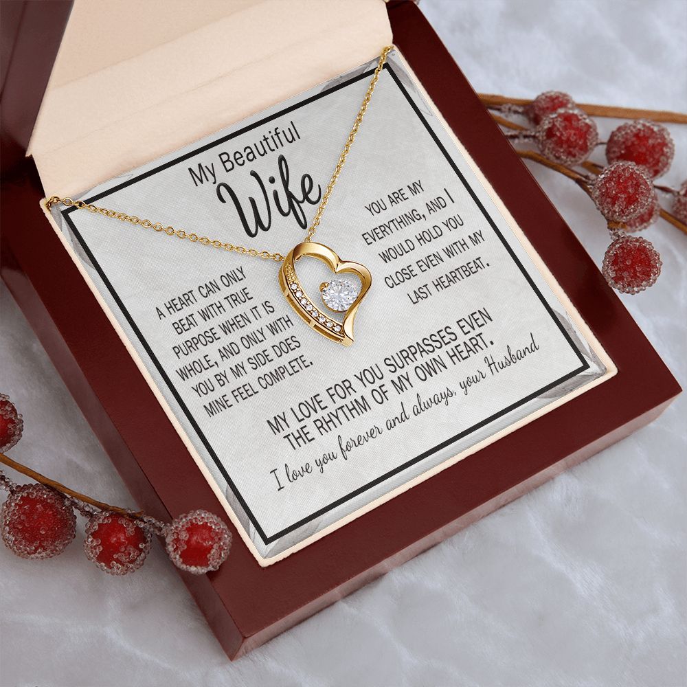 Wife Necklace,Gift Necklace With Message Card Wife To Wife Christmas T –  Rakva