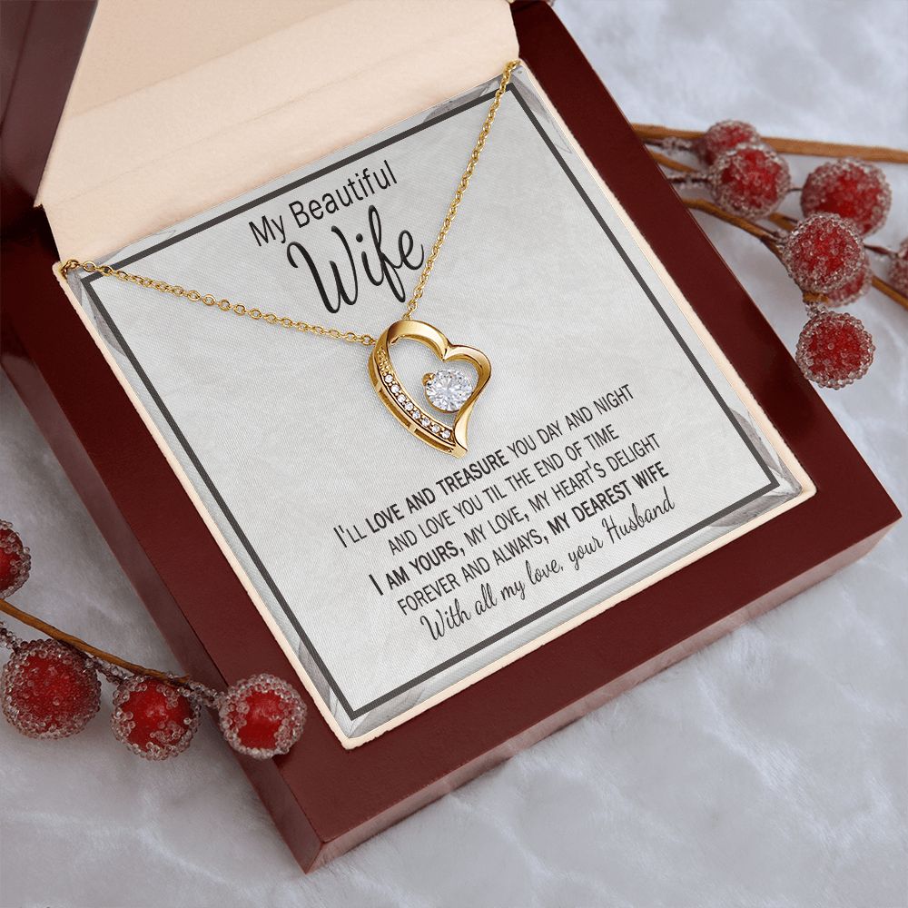 To My Wife - I Love You, Forever & Always - Heart Pendant – Glow Up Store