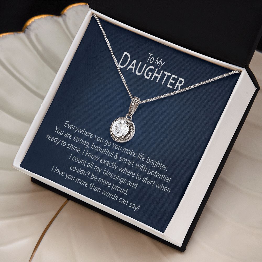 Mother's Day Gift for Daughter Necklace and card couldn't be more proud