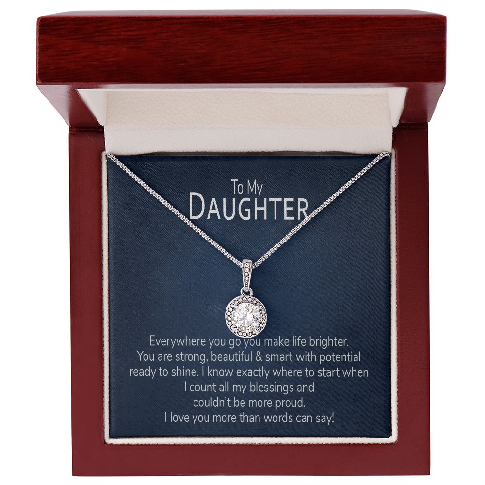 Birthday Gift for Daughter Necklace and card couldn't be more proud keepsake gift box