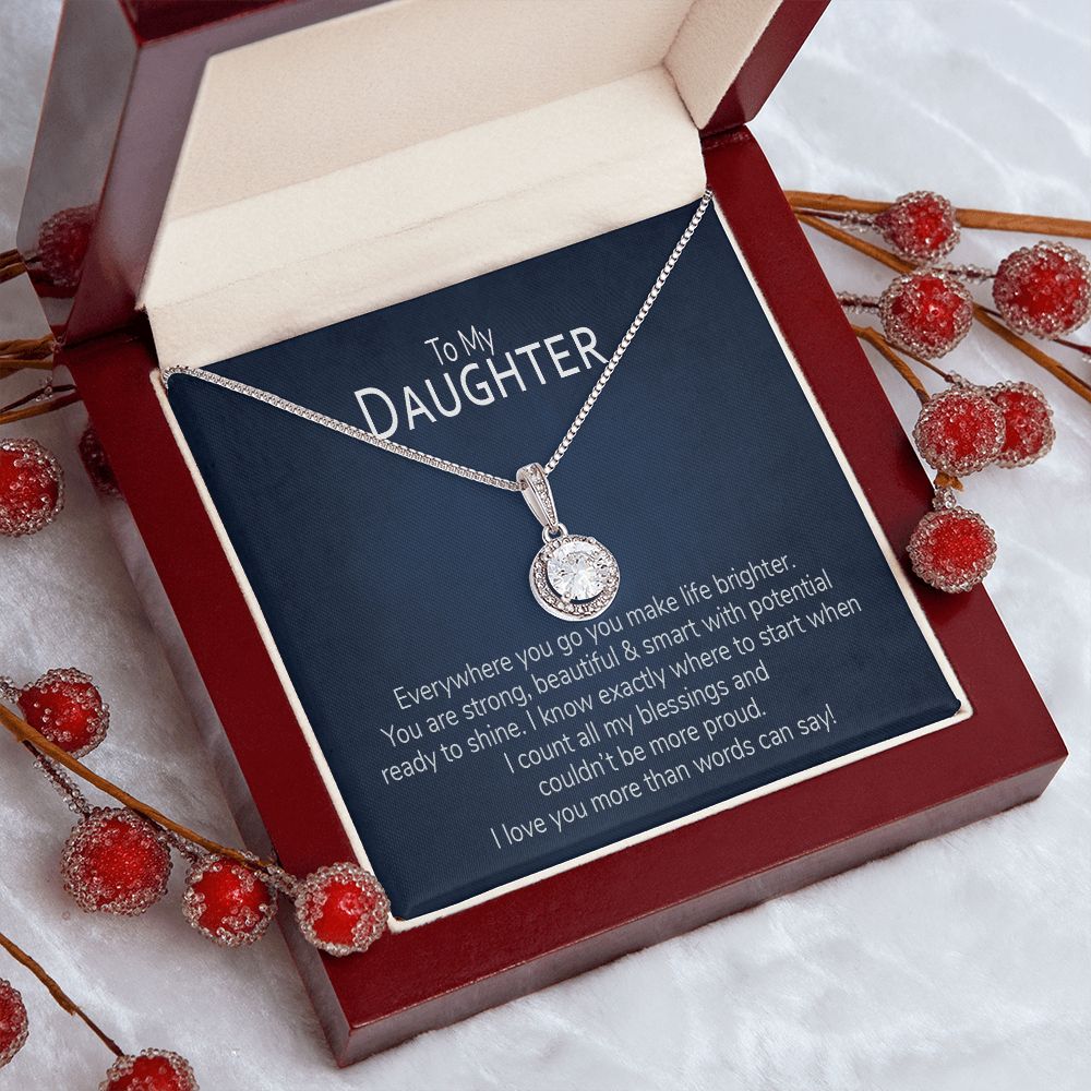 Christmas Gift for Daughter Necklace and card couldn't be more proud keepsake gift box