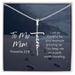 gift for religious Christian mom with card and faith cross necklace for Mother's day