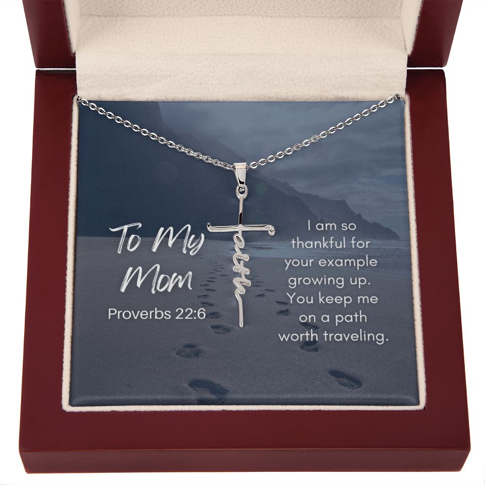 gift for my mom cross necklace and special card christian