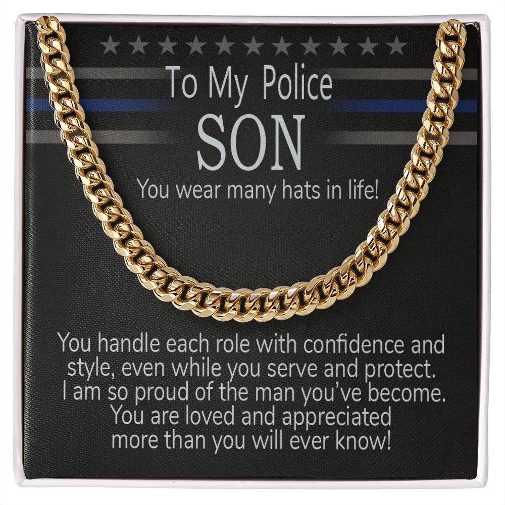 Golf Gifts For Men, To Our Golf Son, Cuban Link Chain, Gift for