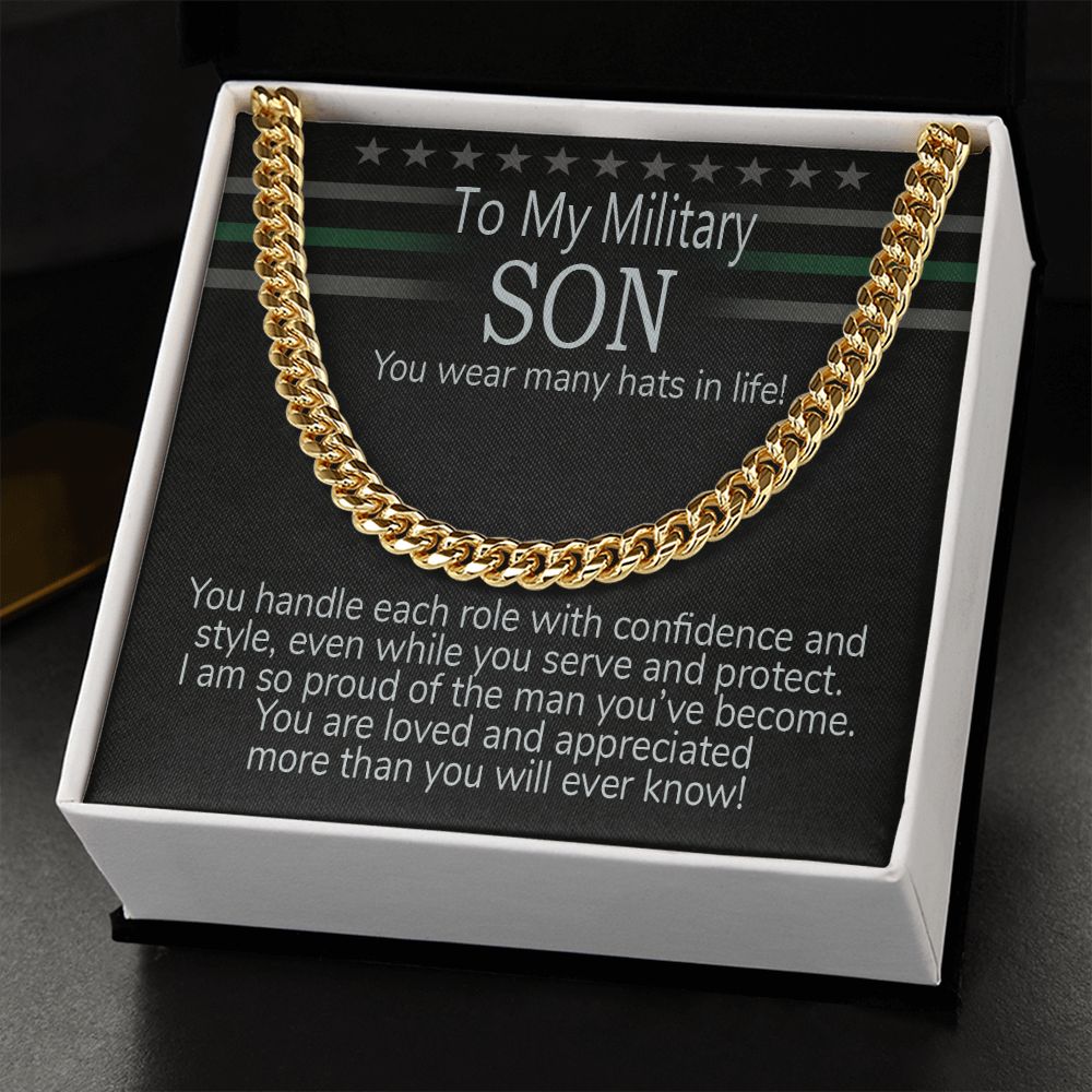 Golf Gifts For Men, To Our Golf Son, Cuban Link Chain, Gift for
