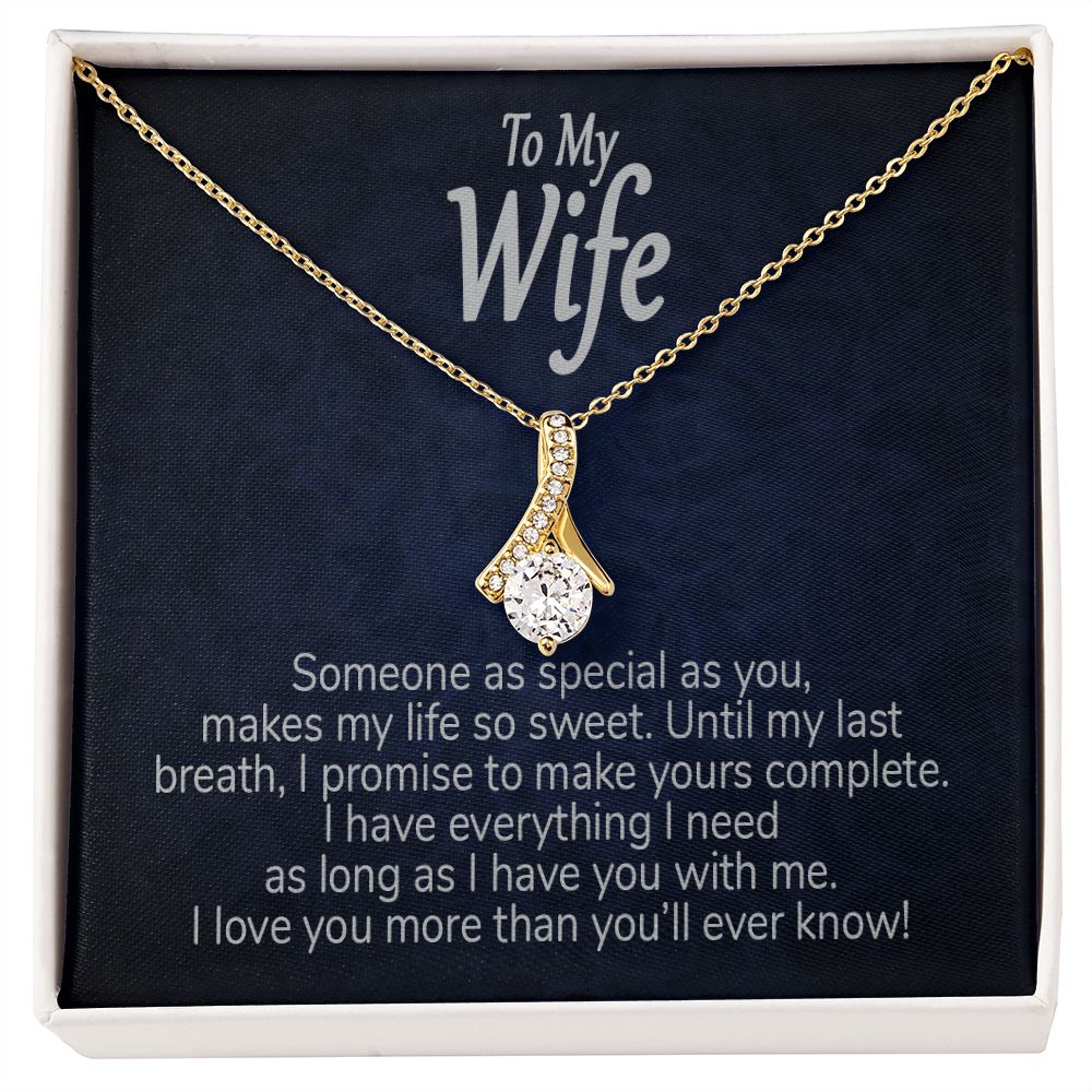 wife card and necklace for valentines day gold