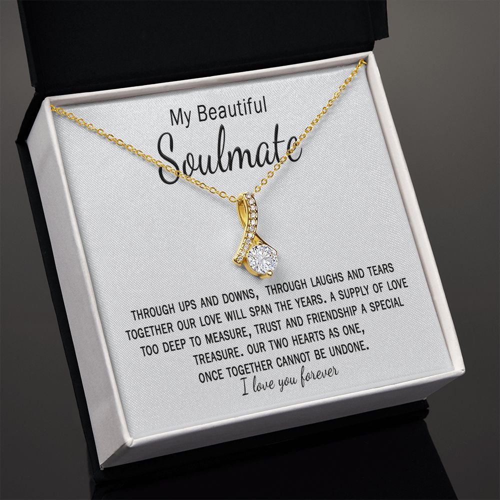 soulmate birthday gift and card with necklace for wife from husband