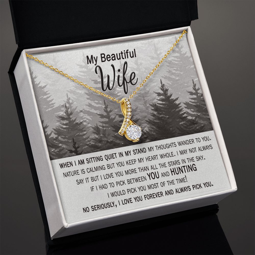 pick you and hunting card for birthday gift necklace for wife from hunting husband