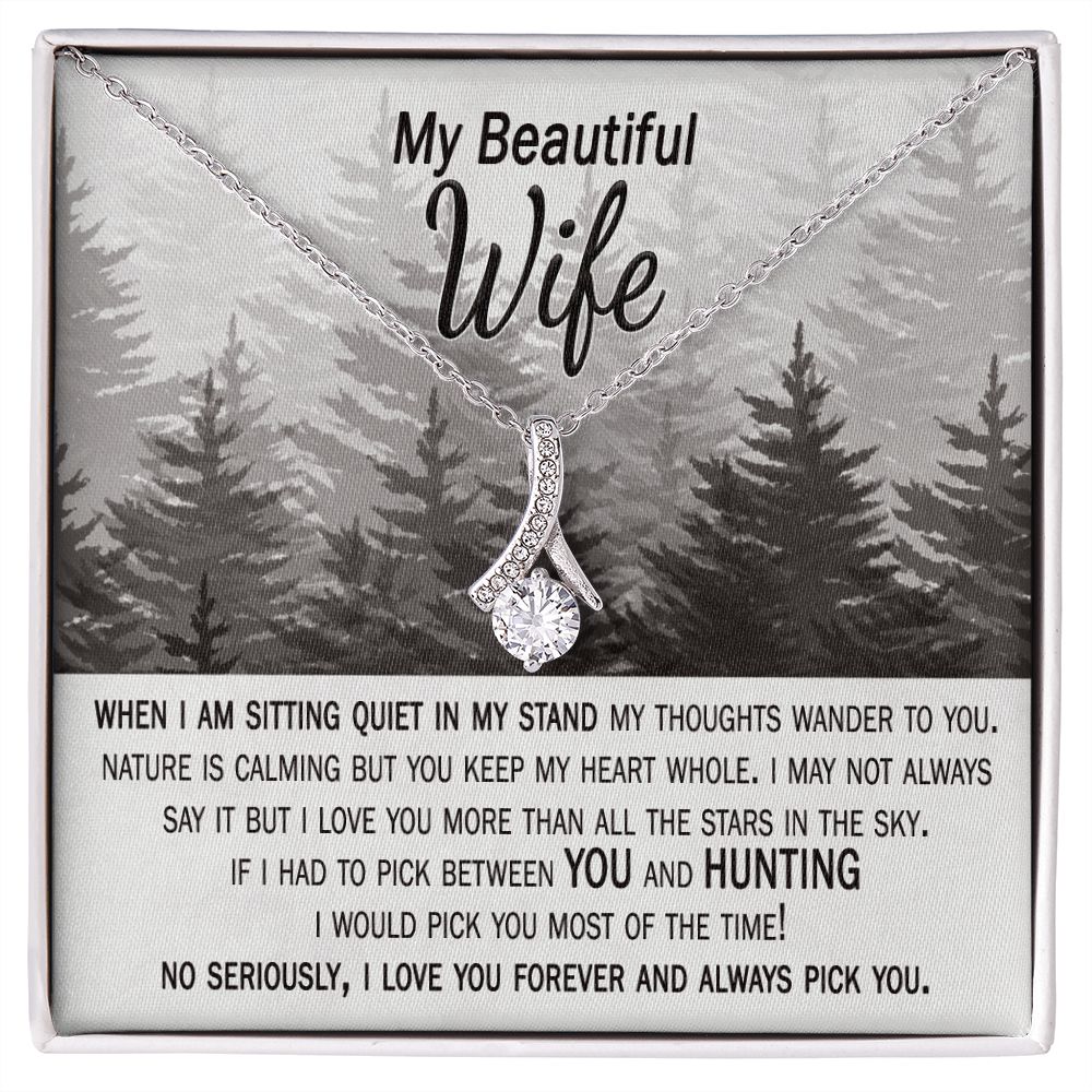 pick you and hunting card for anniversary gift necklace for wife from hunting husband