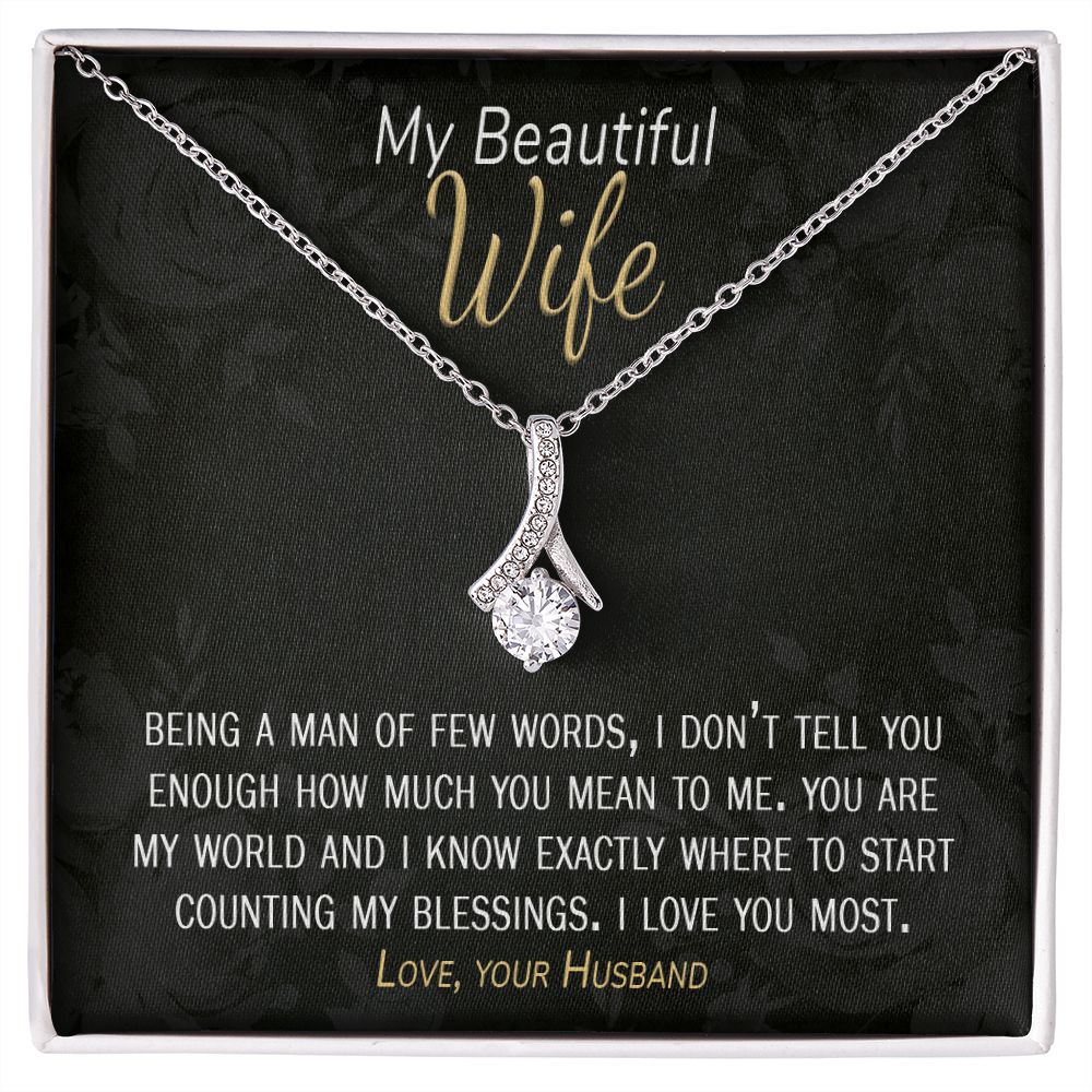 count my blessings card anniversary Gift necklace for wife from husband