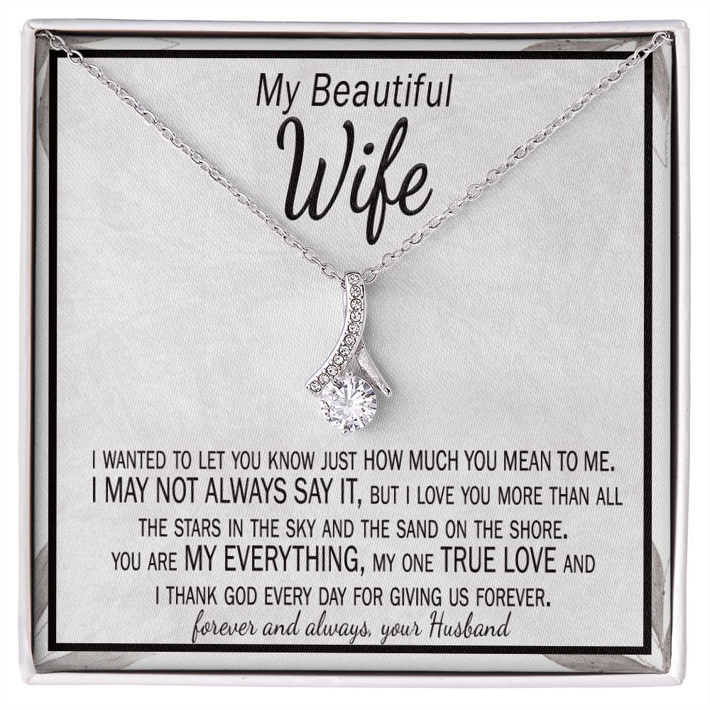 true love card anniversary gift with necklace to wife from husband