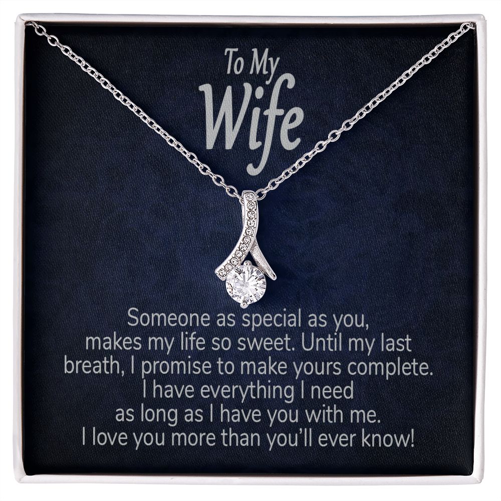 wife card and necklace for valentines day silver