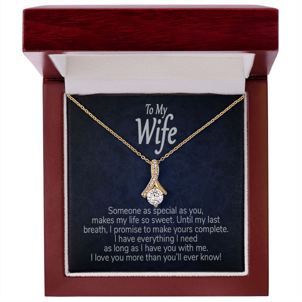 wife card and necklace for birthday gold
