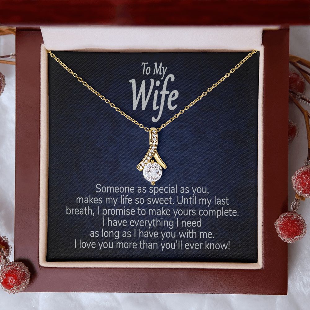 You make life so sweet wife card & necklace