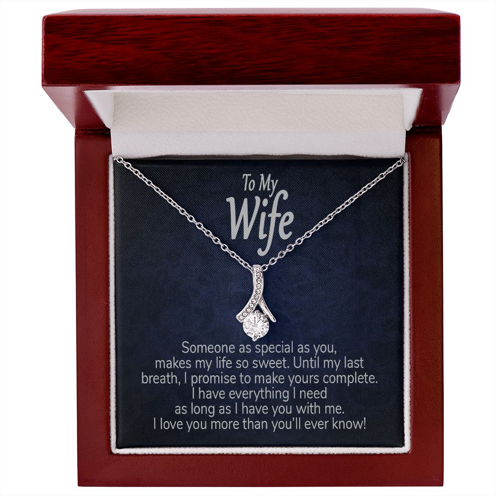 wife card and necklace for anniversary silver