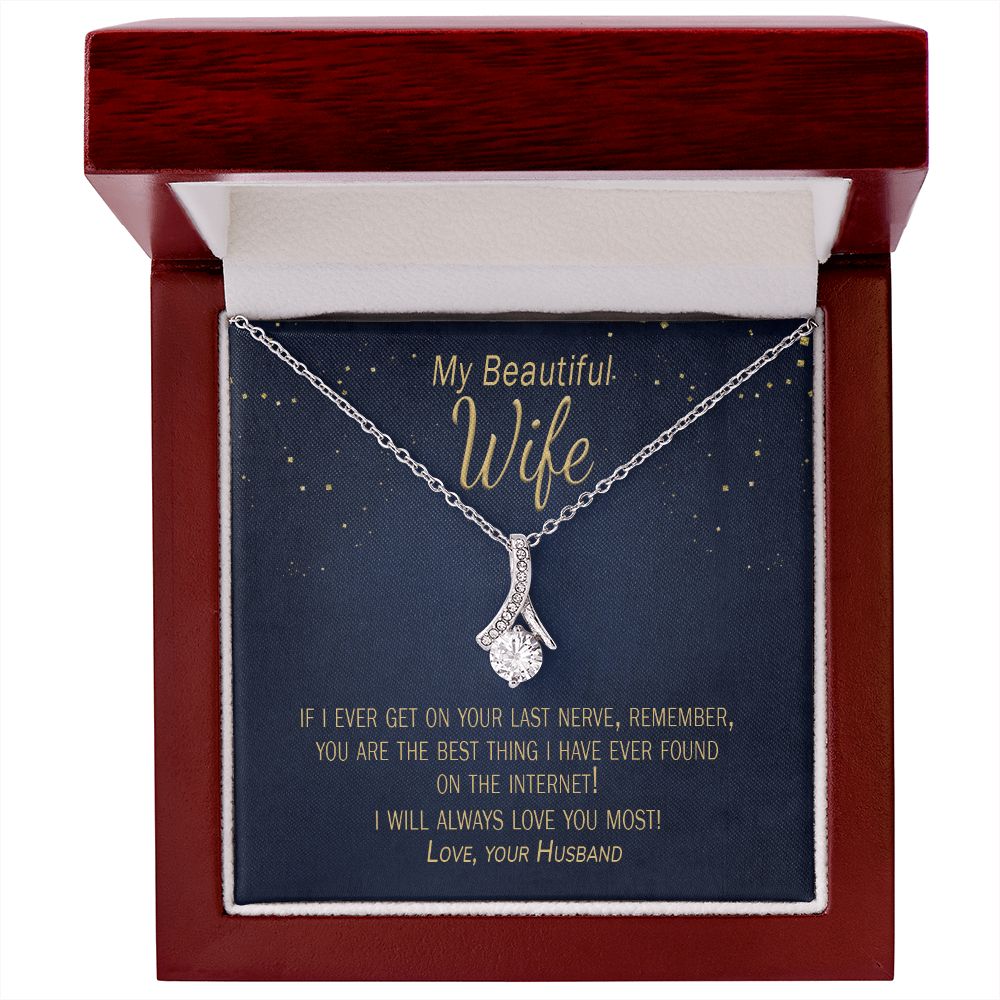Funny Wife Gift white gold pendant necklace from husband