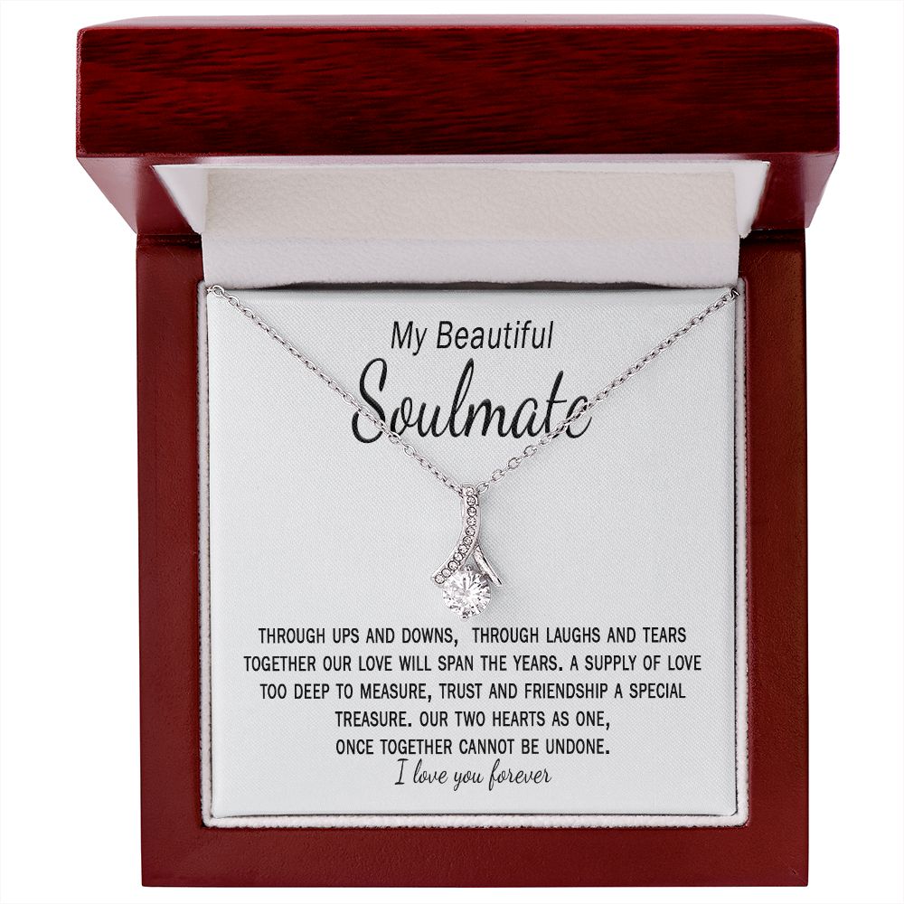 soulmate christmas gift and card with necklace for wife from husband