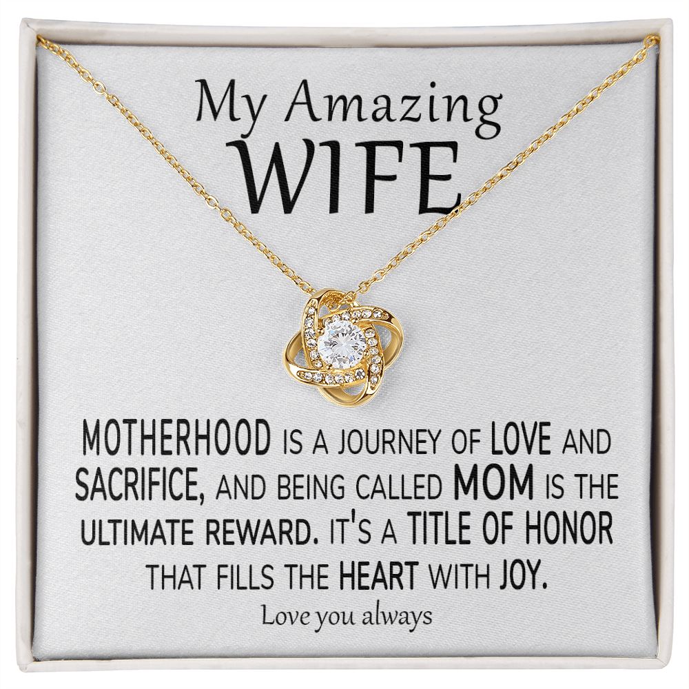 mother's  day gift for wife from husband 18k gold necklace and card box set