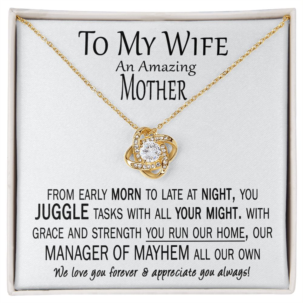You Run Our Home Gift for Wife and Mother Necklace and Card