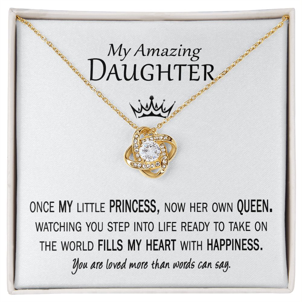 Birthday gift for daughter princess to queen from dad gold necklace