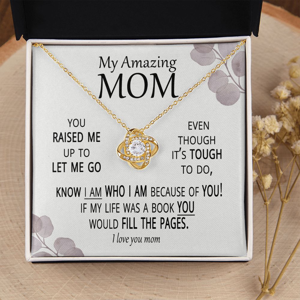 Raised Me To Let Me Go Gift for Mom Necklace and Card
