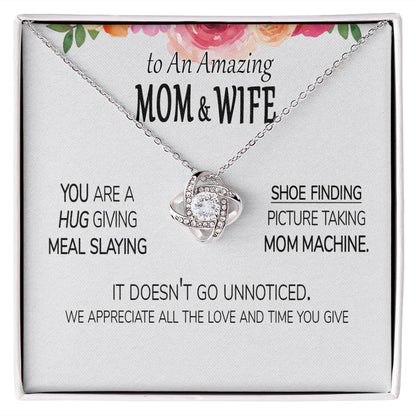 Mom Machine Gift for Wife Custom Card and Necklace