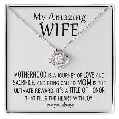 mother's  day gift for wife from husband necklace and card box set
