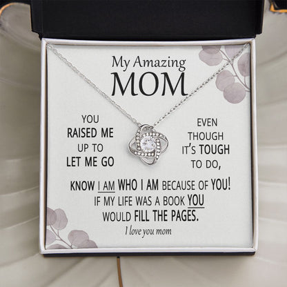Raised Me To Let Me Go Gift for Mom Necklace and Card