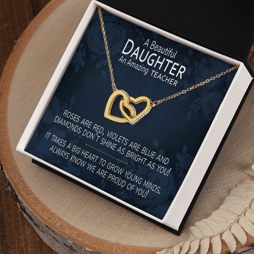Big Heart to Grow Young Minds Daughter Card With Necklace