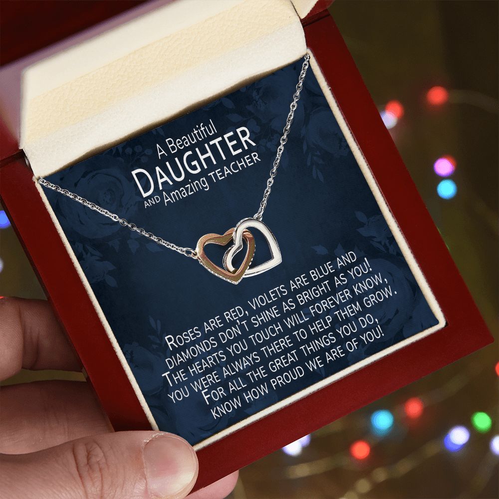 Teacher & Daughter Card With Necklace
