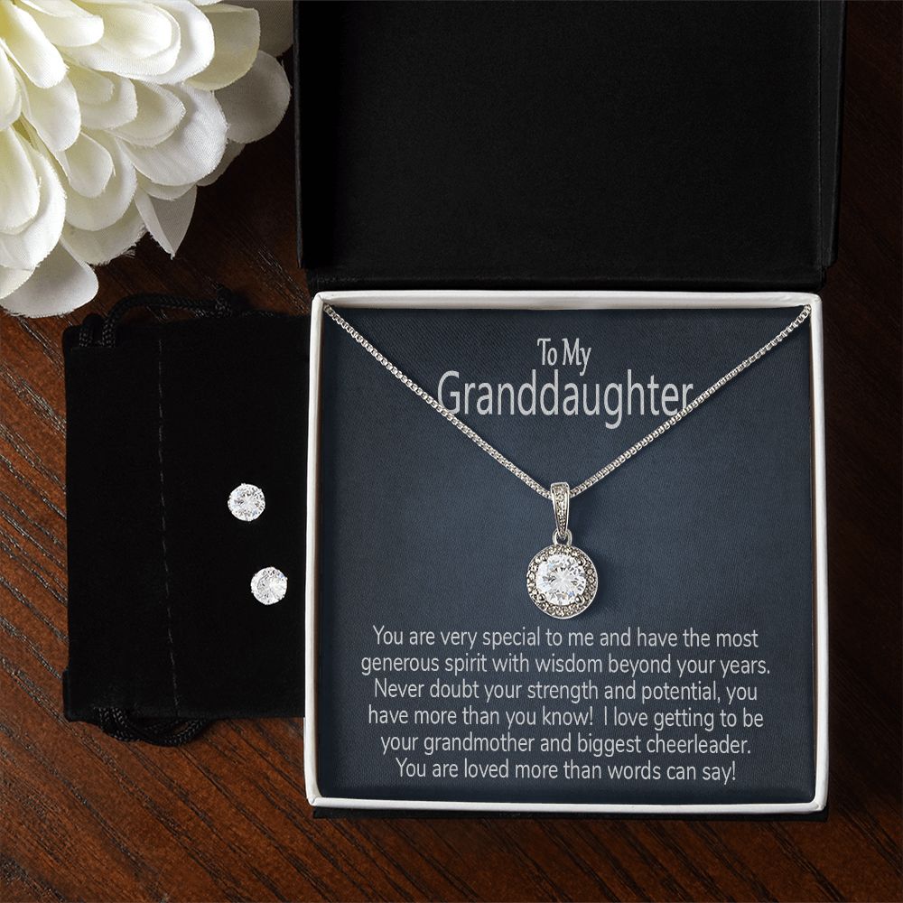 Your Biggest Cheerleader Granddaughter Card & Necklace