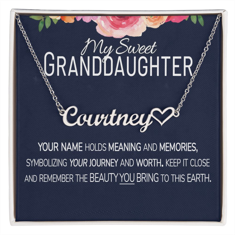 Easter Gift for Granddaughter Custom Name Necklace and card