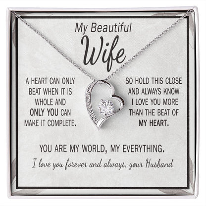 Anniversary Gift Necklace and Card for Wife Heart Necklace