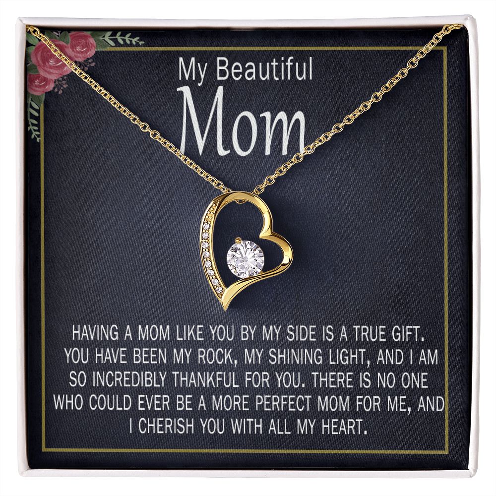 mothers day gift idea for mom gold necklace and card