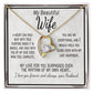 birthday gift card for wife with Gold heart necklace from husband