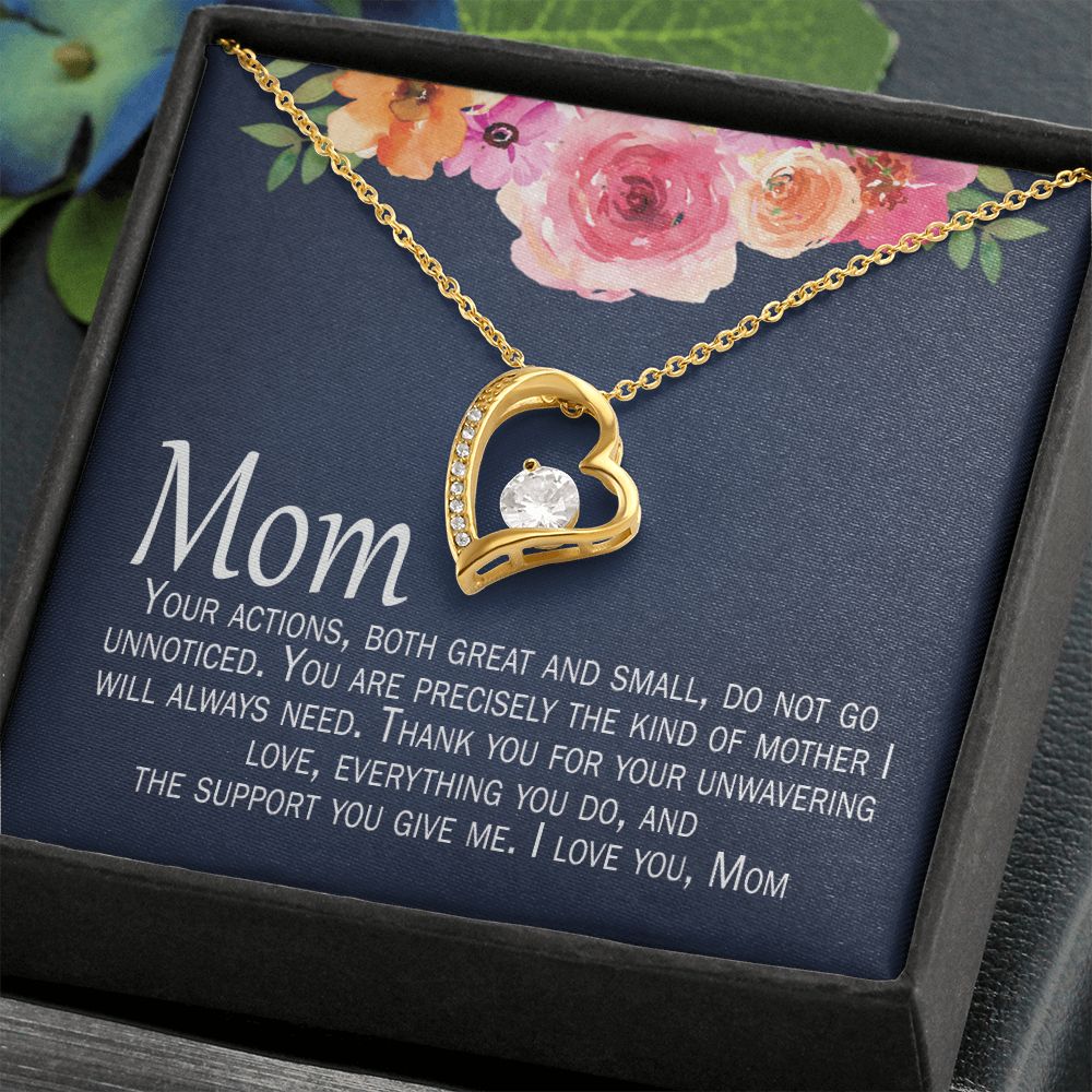 Unique Gift for mom Card and necklace from daughter son