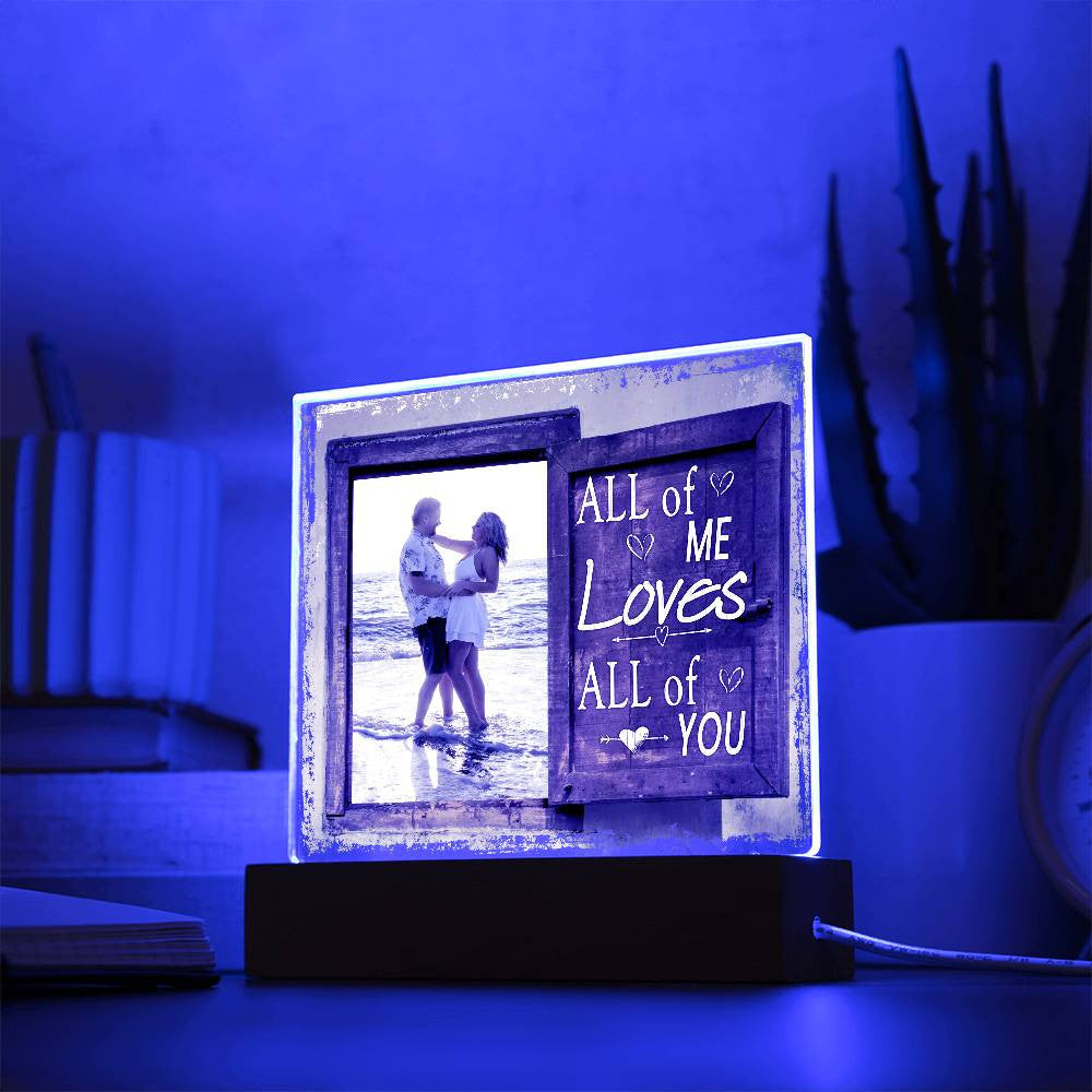 All Of Me Loves All Of You Wedding Couple Picture Night Light