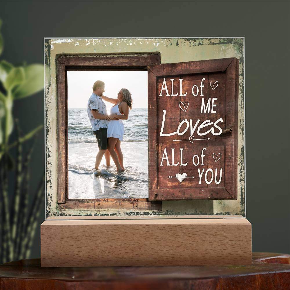 All Of Me Loves All Of You Wedding Couple Picture Night Light