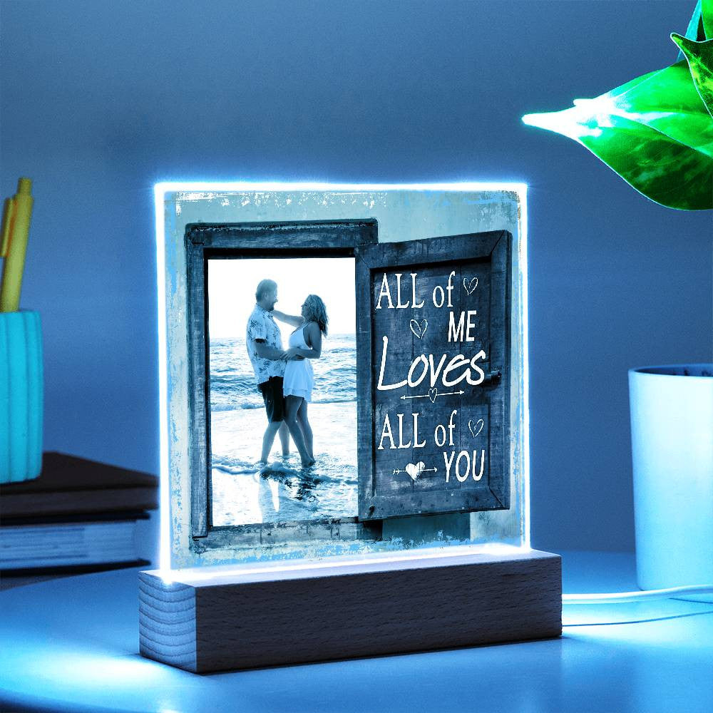 All Of Me Loves All Of You Wedding Couple Picture Night Light